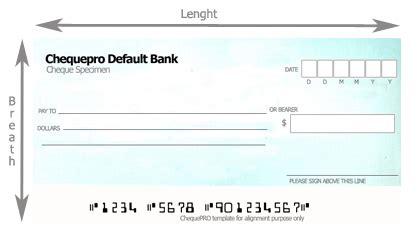 dummy cheque size in inches.